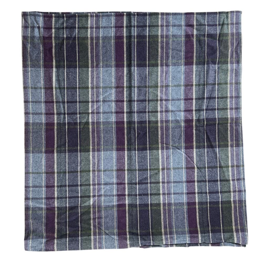 Earth Squared Cushion Cover Gray 60x60 Cm 100% Wool Checked Traditional